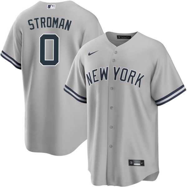 Mens New York Yankees #0 Marcus Stroman Gray Cool Base Stitched Baseball Jersey Dzhi->new york yankees->MLB Jersey